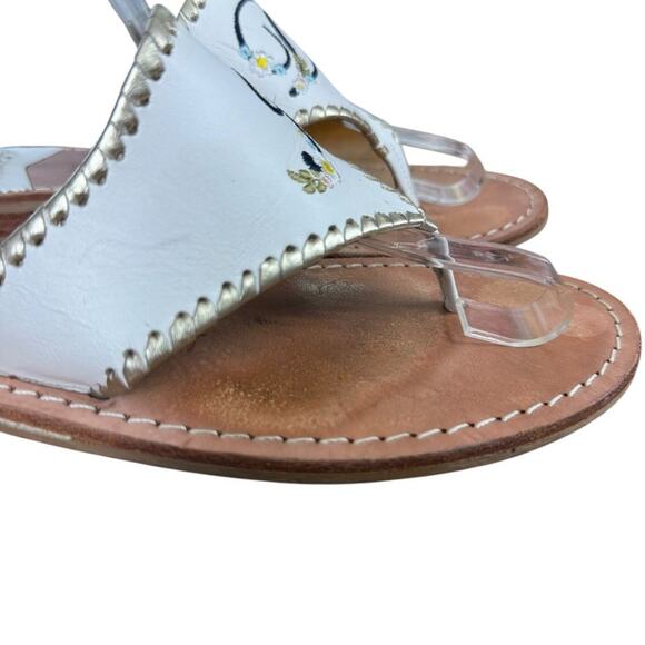 Jack Rogers Womens Embroidered I Do Wedding Beach Reception Honeymoon Sandals 10 - Picture 13 of 16
